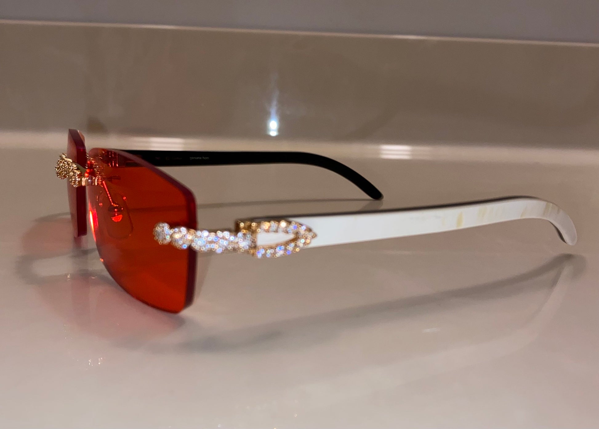 Iced out Rimless Sunglasses Detroit style Buffs